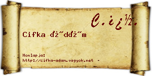 Cifka Ádám névjegykártya